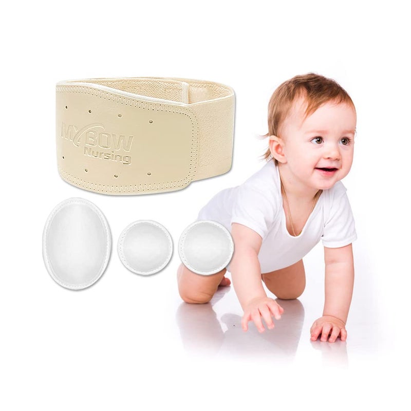 Mybow Umbilical Hernia Belt Baby Belly Button Band Newborn Cover Infant Tummy Wrap Umbilical Cord Belt Baby Support Truss Child Adjustable Belly Band Abdominal Navel Relief (Medium) - Image 1